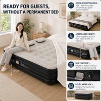Lit gonflable double convertible personnalisé avec pompe intégrée, matelas pneumatique pliable et portable en mousse pour le camping, la maison et l'extérieur
