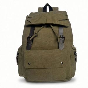 Retro Washed Canvas <b>Backpack</b> Outdoor Camping Rucksack Multi Pockets Daily Use School <b>Backpack</b> for Men Women - Product Image 1