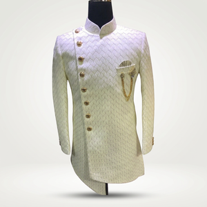 2024 Elegant & Beautiful Indo-Western Sherwani Suit Embroidered <b>Wool</b> Dress for Male for Indian/Pakistani Parties & Weddings - Product Image 4