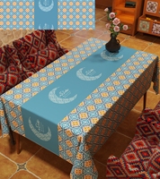Couverture de table en polyester à motifs floraux taille personnalisée nappe de table à manger élégante protectrice pour le ramadan mariages fêtes banquets non tissé