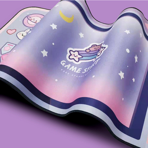 Alfombrilla de ratón con orejas de gato de dibujos animados, color rosa, súper bonita, 80CM x 40CM, gruesa, antideslizante, para juegos de ordenador, protección contra el calor y la radiación - Product Image 3