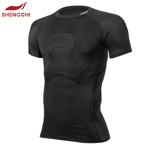 Set di tappetini da portiere professionali Jersey manica corta da portiere di <span class=keywords><strong>calcio</strong></span> nero camicie e <span class=keywords><strong>pantaloncini</strong></span> imbottiti - Product Image 2