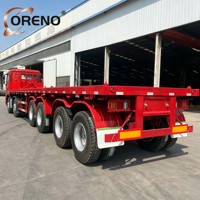 Semi-remorque à plateau en acier WABCO, 3 essieux, pneus triangulaires, capacité de 80 tonnes, pour le transport minier en Amérique du Sud