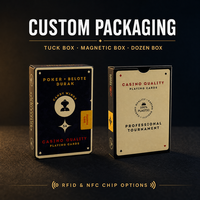 Service d'impression de logo personnalisé, cartes à jouer en plastique PVC noir personnalisées avec puce RFID NFC, boîte de douze paquets, jeu de cartes magiques
