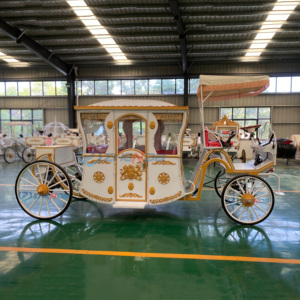 Charrette royale victorienne vintage de tourisme et de luxe, électrique et à chevaux, pour parcs équestres et attractions - Product Image 3