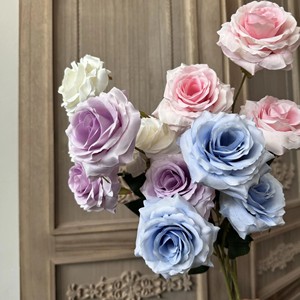 Vente chaude True <span class=keywords><strong>Fushia</strong></span> Rose Fleurs Artificielles Rose pour la Décoration de Mariage à la Maison - Product Image 6
