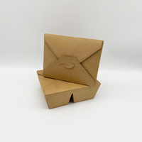 Boîte à lunch jetable en papier kraft pliable de haute qualité, écologique, à deux compartiments égaux, pour la restauration rapide à emporter
