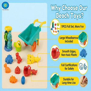 Juego <span class=keywords><strong>de</strong></span> Juguetes <span class=keywords><strong>de</strong></span> Playa <span class=keywords><strong>de</strong></span> Dinosaurios con Carretilla, Juguetes <span class=keywords><strong>de</strong></span> Verano para Piscina y Arena, Regadera <span class=keywords><strong>de</strong></span> Plástico para Niños, Moldes para Arena - Product Image 1