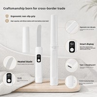 Couteau à beurre chauffant Amz Hot, 3 niveaux de température (120F, 140F, 160F), avec interrupteur °C/°F, affichage LED, chauffage rapide pour beurre dur et fromage