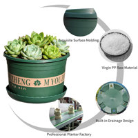 Pots à fleurs en PP de haute qualité avec trou de drainage, design minimaliste, capacité de 1,72 L, pour balcon et jardin, lot en gros