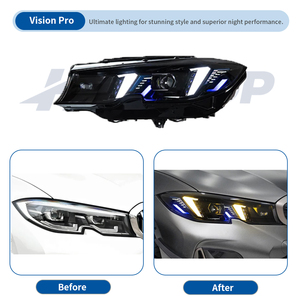 HETOP US G20 Headlights 2019-2022 3 Series Dual Color Upgrade Modified LED DRL Snake Eye <b>Style</b> <b>Head</b> Lamp Plug and Play for Retro - Product Image 5
