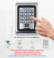 Teclado Metálico RFID Impermeable Independiente con Escáner de Código QR Dinámico 13.56Mhz, Cerradura de Puerta IC, Control de Acceso Móvil con Código QR para Exteriores