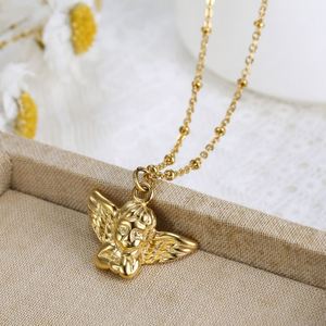 Collier bébé ange gardien sans nickel, pendentif aile d'ange en acier inoxydable - Product Image 6