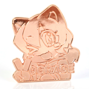 Vograce op maat gemaakte glitter hard-emaille pin, zachte emaille revers pin, cartoon metalen badge, verguld emaille pin op maat - Product Image 2