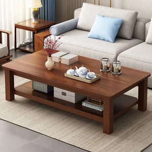 Bona Gold Square <b>Coffee</b> <b>Table</b> Rectangular Solid Wood Storage Living Room Modern Chinese Style - Product Image 1