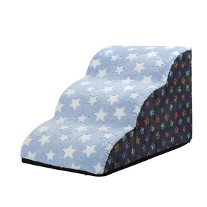 Großhandel Luxuriöse 2-Stufen Hundetreppe mit Weichem <span class=keywords><strong>Fleece</strong></span> und Schwamm Umweltfreundliche Haustierstufen für Couch und Bett - Product Image 2
