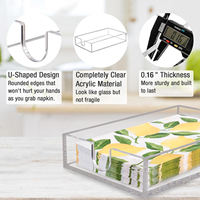 Boîte de rangement pour serviettes en acrylique transparente carrée, moderne et portable, distributeur de mouchoirs en papier en forme de U, porte-serviettes de table pour la cuisine et la salle à manger