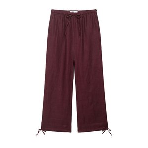 Veste de costume longue en lin taille haute européenne américaine pour femmes automne décontractée Bloomers à lacets détail solide vente en gros 173 - Product Image 3