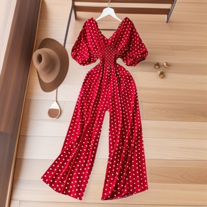 <span class=keywords><strong>Mono</strong></span> largo de mujer estilo vacaciones europeo-americano 2026 con manga abullonada, cintura elástica y pierna ancha que estiliza la figura - Product Image 1