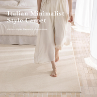 Tapis en polyester uni abstrait, écologique, résistant aux taches, de luxe, extra épais, couverture complète, personnalisable pour salon