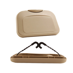 Car Storage Rack Rear Seat Back <b>Folding</b> Beverage Tray ABS Material Beige Color Multi Functional <b>Childrens</b> Cup Holder Small - Product Image 1