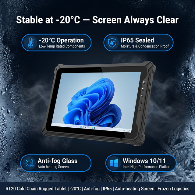 VALANO RT20 Industrial Cold Chain Rugged Tablet -20C Low Temperature Resistance Anti-fog Screen IP67 Sealed for Frozen