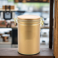 Boîte à thé hermétique de qualité alimentaire en or avec impression personnalisée, boîte ronde en métal pour l'emballage du thé en fer blanc