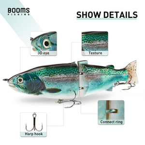 Señuelo de Pesca de Aluminio con Ojos Holográficos 3D Multiarticulados, Bolas de Acero Integradas, 2 Segmentos, para Trucha en Lago - Product Image 5