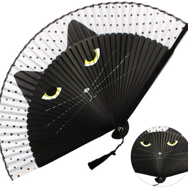 Retro Japanese Style Folding Fan Classical Wooden Shank Hand Held Fan With Female Party Silk Dance Fan Gift Home Decor