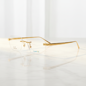 Gafas Superovo de Lujo Unisex con Montura Grande Dorada de 18K, Ligeras, sin Aro, Estilo Casual y de Negocios, con <span class=keywords><strong>Lentes</strong></span> Graduables - Product Image 1
