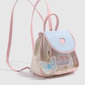 Tùy Chỉnh Hàn Quốc Phong Cách Thời Trang Đáng Yêu Mini Ba Lô Cô Gái Giả Da Rõ Ràng Cửa Sổ Trong Suốt PVC Pins Hiển Thị ITA Túi - Product Image 2