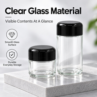 Pot de stockage pour herbes en verre borosilicate de qualité supérieure, avec bouchon de sécurité enfant, anti-odeur, protection UV, large ouverture, pour le stockage de tabac et de produits de broyage