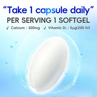 Capsules de cholecalciférol en gélules molles de calcium et vitamine D3 de marque privée pour adultes et enfants, pour la santé de la densité osseuse et du système immunitaire