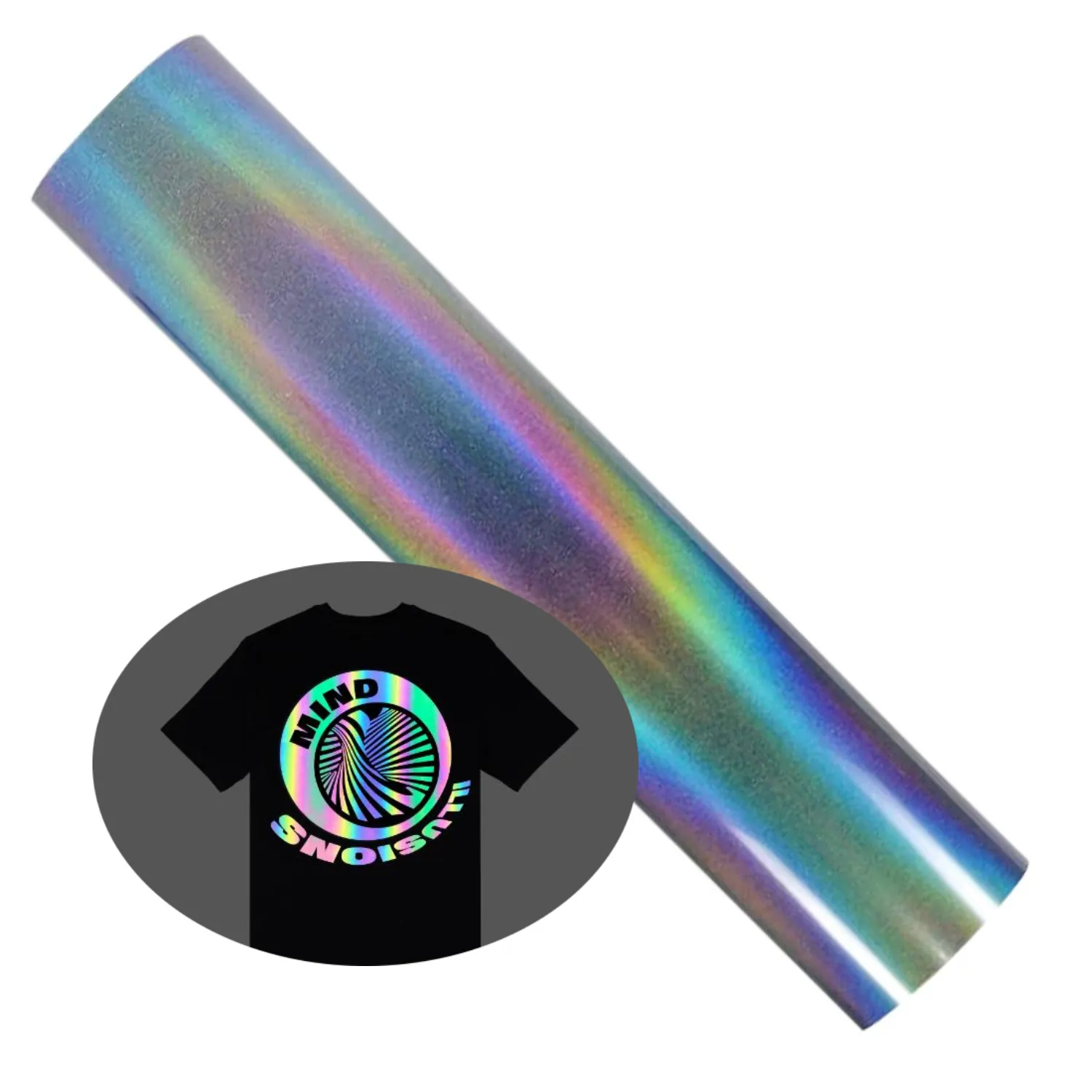 Rainbow Reflective Heat Transfer Vinyl für Mode T-Shirt PES Heat Press Film Aufbügeln