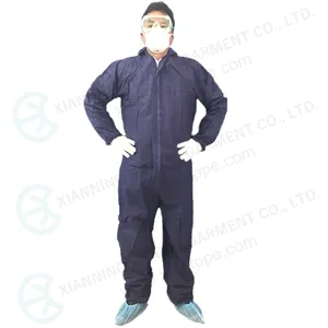 Construction work wear Protective Disposable PP Safety Coverall Uniform with collar