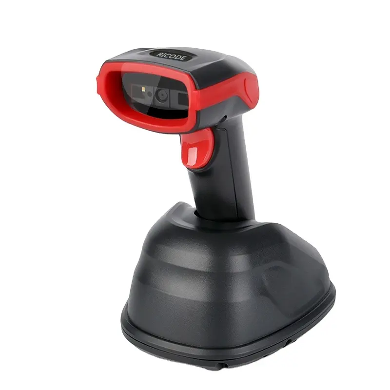2022 wholesale commercial white led 2d wireless barcode scanner with cradle for sale