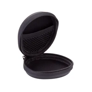 مصغرة المحمولة مواد ايفا الأسود جولة شكل السمع حقيبة للتخزين