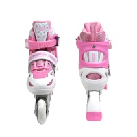 Patins à roulettes en ligne réglables pour enfants HZ HS058, professionnels, avec roulements ABEC-7, châssis en aluminium, roues en PU, pour filles, rose