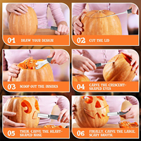 Accessoires de cuisine : Ensemble de couteaux à découper les citrouilles d'Halloween, outil de sculpture DIY pour lampe citrouille