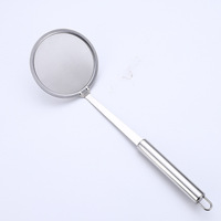 Cuillère écumoire en acier inoxydable 304 à mailles fines, passoire alimentaire, compatible lave-vaisselle, pour graisse, sauce et mousse, pour fondue, avec long manche
