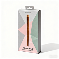 Boîte en papier rigide réutilisable de style personnalisé pour le rangement des baguettes en bambou/acier inoxydable et l'emballage cadeau