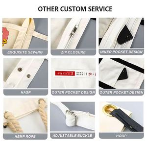 Eco-friendly Cotton <b>Canvas</b> <b>Tote</b> Bags With Rope Handles Custom Printed Sublimation Blanks Fashion Style for Wholesale - Product Image 4