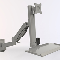 Support d'affichage rotatif à 360° en alliage d'aluminium argenté T8-GA02KB-450 avec support pour souris et clavier pour moniteur de bureau de 32 pouces