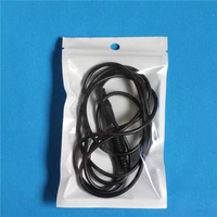 Sac d'emballage en plastique avec film transparent en polyester perforé à l'avant, fermeture éclair, sac à os avec film perlé blanc