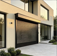 Porte de garage électrique en aluminium perforé sur mesure, finition moderne, anti-effraction, pour villa et maison