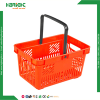 Paniers de courses en plastique pour supermarchés, poignées personnalisées, couleurs personnalisées, capacité de 25 kg, style moderne, modèle Hbe-selena, marque Highbright