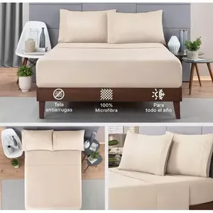 Ensemble de draps en microfibre, taille king, 2000 fils, anti-boulochage, pour toutes les saisons, usage domestique - Product Image 4