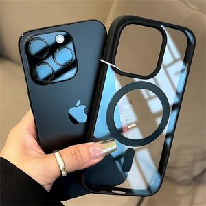 เคสใสแม่เหล็กแรงสูง N52 สำหรับ iPhone 18 Pro Max 17 16 15 14 ป้องกันเหลือง ผลิตจากอะคริลิก ทนแรงกระแทก โปร่งใส ใช้งานร่วมกันได้ - Product Image 1