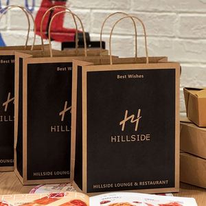 Custom <b>Made</b> Food Packing Coffee Shop Packaging Handle Kraft <b>Paper</b> Bag Recyclable Shopping <b>Paper</b> Bags With Your Own Logo - Product Image 1