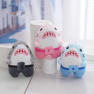 Porte-clés requin en peluche avec pendentif pour poupée 3D <span class=keywords><strong>de</strong></span> dessin animé créatif pour enfants et garçons Cadeaux - Product Image 1